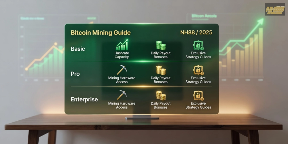 Bảng giá các gói hướng dẫn đào Bitcoin trên NH88 cập nhật năm 2025