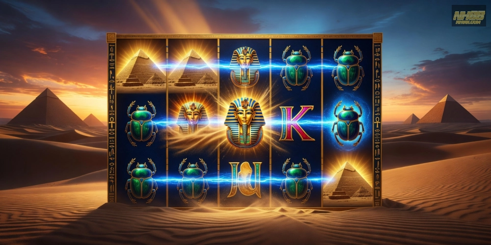 Trò chơi Book of Ra Deluxe với biểu tượng Ai Cập cổ đại và cơ chế nổ hũ hấp dẫn