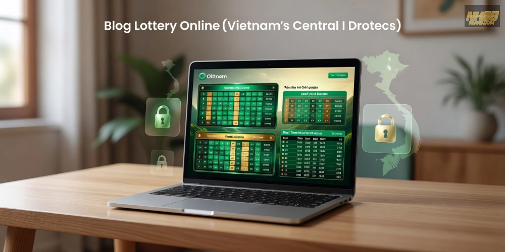 Minh họa khái niệm xổ số miền trung nh88 với giao diện nền tảng trực tuyến hiện đại