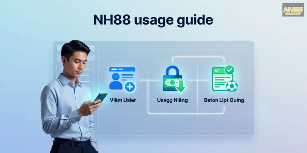 Caption mô tả chi tiết về khái niệm hướng dẫn sử dụng NH88 qua infographic minh họa