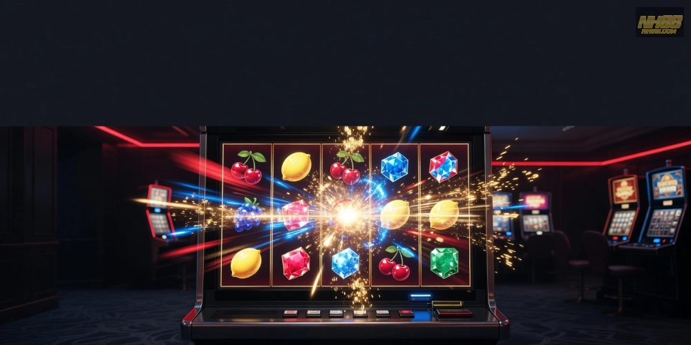 Khái niệm nổ hũ nh88 được minh họa qua hình ảnh jackpot hấp dẫn và giao diện game hiện đại