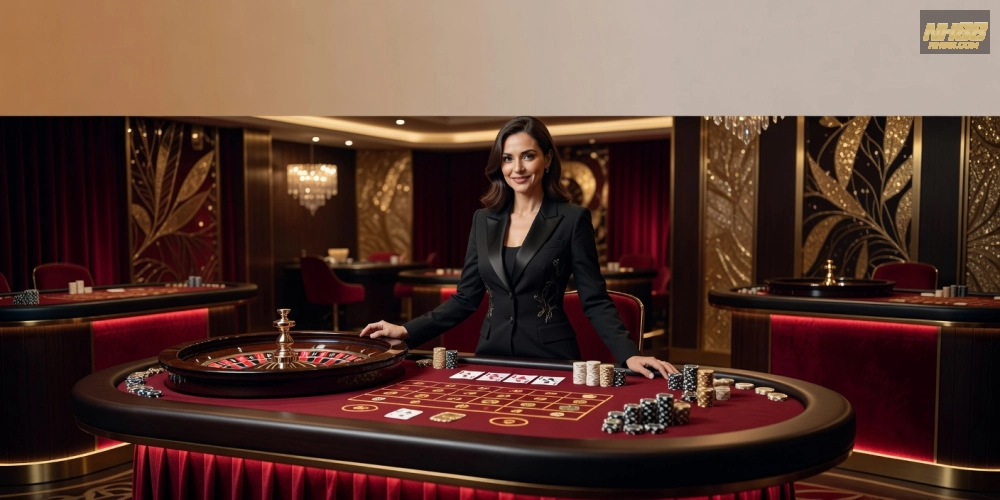 Giao diện live casino nh88 từ Pragmatic Play với dealer chuyên nghiệp và bàn chơi đa dạng