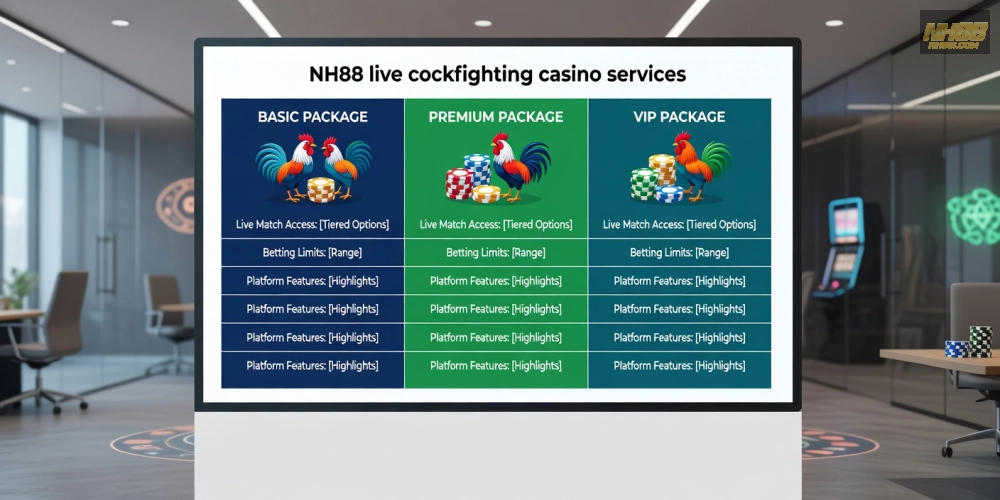 Bảng giá dịch vụ trực tiếp đá gà casino nh88 cập nhật mới nhất năm 2025 với các gói ưu đãi hấp dẫn